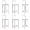 vidaXL 7 Piece Garden Bar Set White Solid Wood Pine