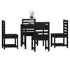 vidaXL 5 Piece Garden Dining Set Black Solid Wood Pine