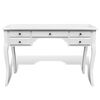 vidaXL Wooden French Desk with Curved Legs and 5 Drawers