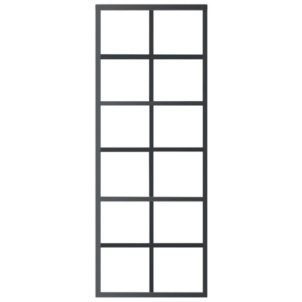 vidaXL Sliding Door with Hardware Set ESG Glass&Aluminium 76x205 cm