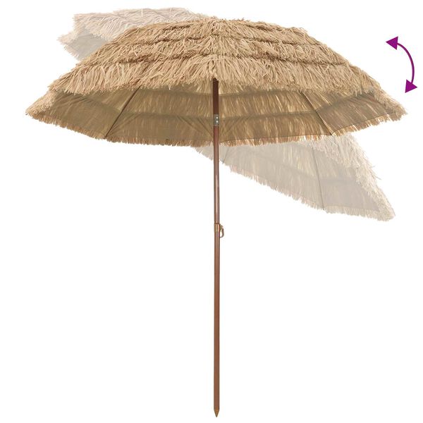 vidaXL Garden Parasol Natural 205 x 205 x 210 cm