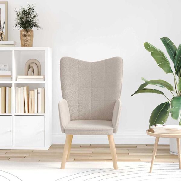 vidaXL Armchair Light Grey 62 x 67 x 95.5 cm Sherpa Fabric