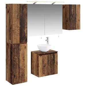 vidaXL Bathroom Cabinet Set 5 pcs Old Wood 50 x 14.5 x 70 cm