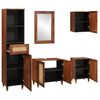 vidaXL Bathroom Cabinet 5 pcs Brown and Black Solid Mango Wood