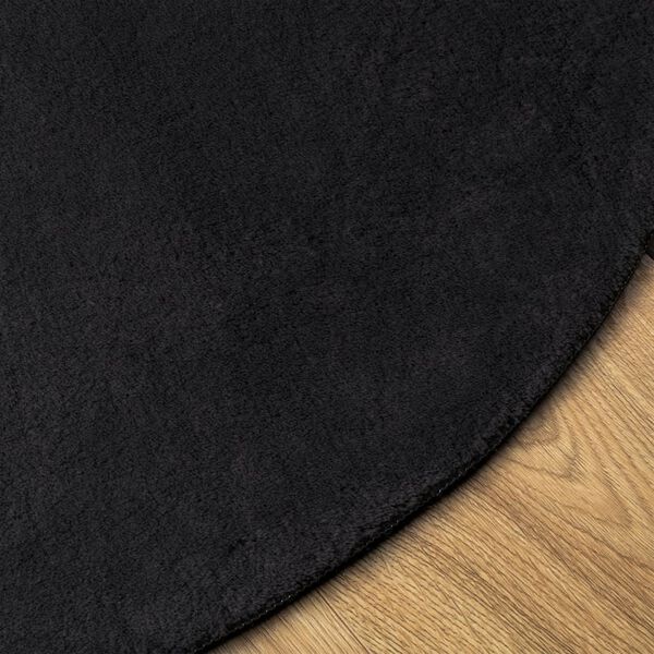 vidaXL Rug HUARTE Short Pile Soft and Washable Black &Oslash; 100 cm
