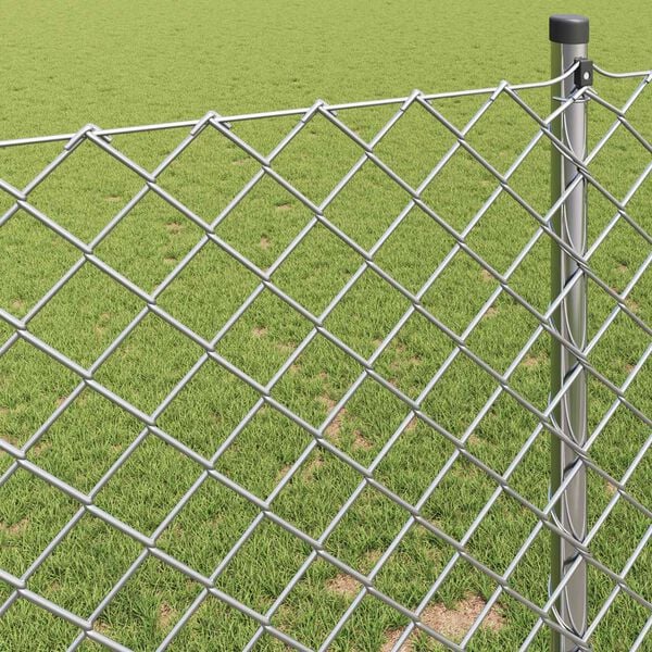 vidaXL Chain Link Fence Silver 25 x 0.8 m Galvanised steel
