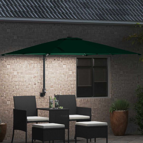 vidaXL Garden Parasol Green 248.5 x 247.5 x 160 cm Polyester and Steel