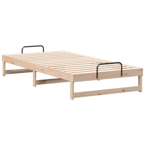 vidaXL Bed Frame Brown 100 x 210 cm Solid Pine Wood