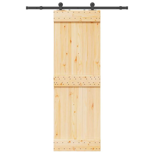 vidaXL Sliding Door with Hardware Set 70x210 cm Solid Wood Pine