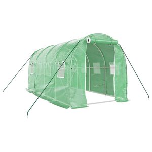 vidaXL Greenhouse with Steel Frame Green 8 m&sup2; 4x2x2 m