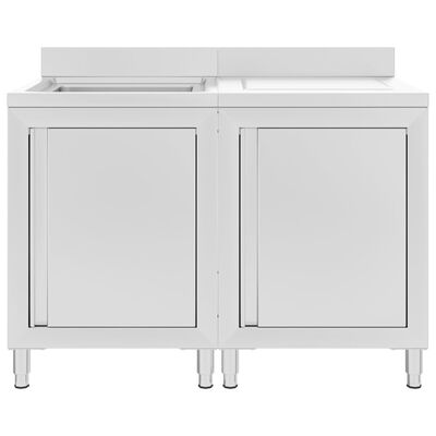 vidaXL Commercial Kitchen Sink Cabinet Stainless Steel 120x60x96 cm