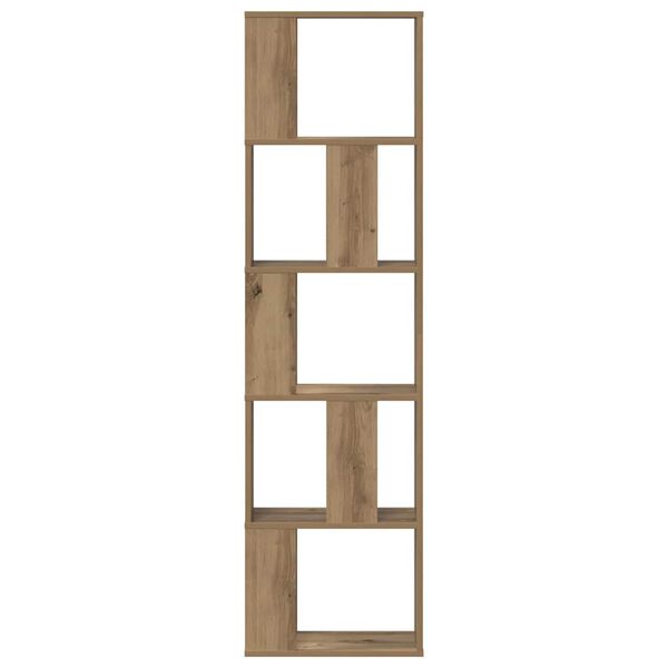 vidaXL Bookcase 5-Tier Artisian Oak 45x23.5x162.5 cm Engineered Wood