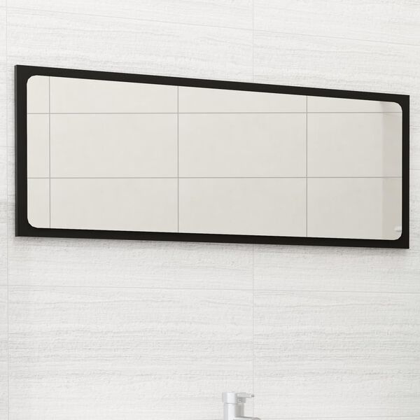 vidaXL Bathroom Mirror Black 90x1.5x37 cm Engineered Wood