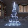 vidaXL LED Christmas Tree with Ground Spikes Cool White 500 cm Metal