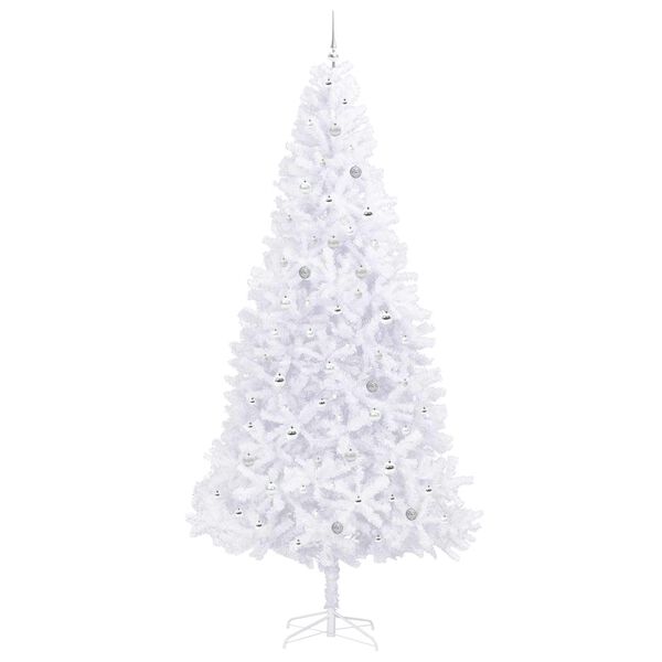 vidaXL Artificial Christmas Tree with Stand White 300 cm PVC and Steel