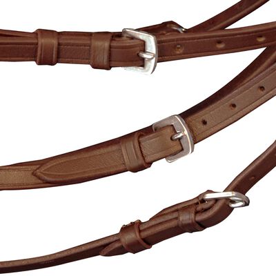 Leather Flash Bridle with Reins and Bit Brown Pony