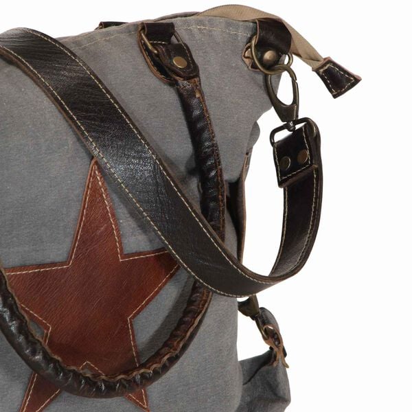 vidaXL Star Handbag Dark Grey 63 x 41 cm Canvas