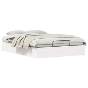 vidaXL Ottoman Bed Frame with Storage White 140 x 190 cm