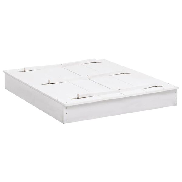 vidaXL Sandbox Fir Wood White 95x90x15 cm