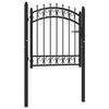 vidaXL Fence Gate with Spikes Steel 103x97 cm Black
