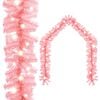 vidaXL Christmas Garland with LED Lights 20 m Pink
