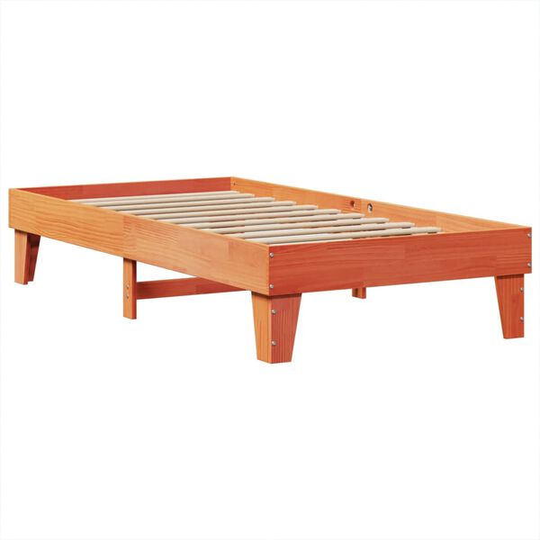 vidaXL Bed Frame without Mattress Wax Brown 90x200 cm Solid Wood Pine
