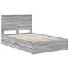 vidaXL Bed Frame with Drawer Grey Sonoma 120 x 200 cm Engineer Wood
