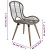 vidaXL Dining Chairs 6 pcs Brown Natural Rattan