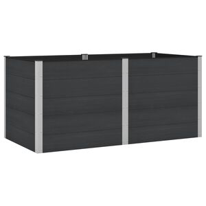 vidaXL Garden Raised Bed Black 200 x 100 x 91 cm WPC and Aluminium