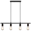 vidaXL Ceiling Lamp with Filament Bulbs 2 W Black 80 cm E27