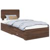 vidaXL Bed Frame with Drawer Brown Oak 75 x 190 cm Engineered Wood