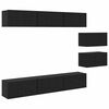 vidaXL TV Cabinet Set 8 pcs Black Oak Engineered Wood