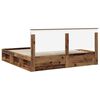vidaXL Bed Frame with Headboard Old Wood 200 x 200 cm Solid Pine Wood
