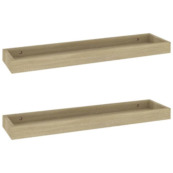 vidaXL Loggia Wall Shelves 2 pcs Oak 60x15x4 cm MDF