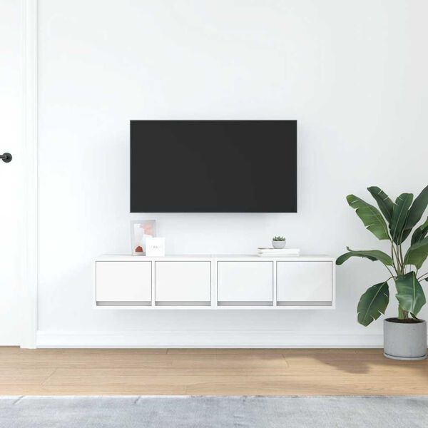 vidaXL TV Cabinets 2 pcs White 60x31x25.5 cm Engineered Wood
