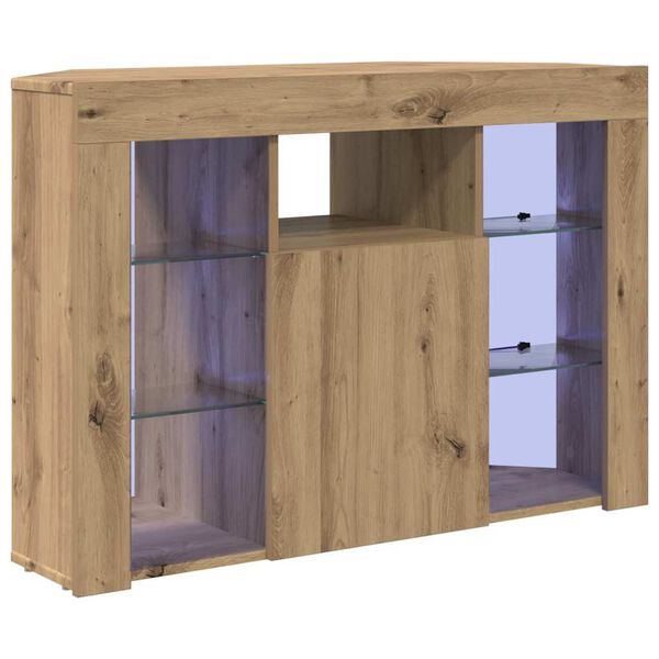 vidaXL Corner LED TV Cabinet Artisan Oak 100x40x68cm Engineered Wood