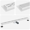 vidaXL Shower Drain with Line Design Silver 90 cm Stainless Steel 304