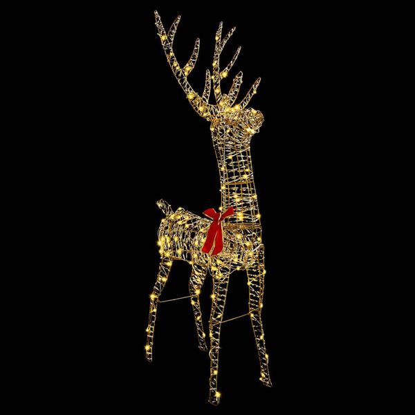 vidaXL 3D Reindeer with 140 LEDs Warm white 128 cm PET