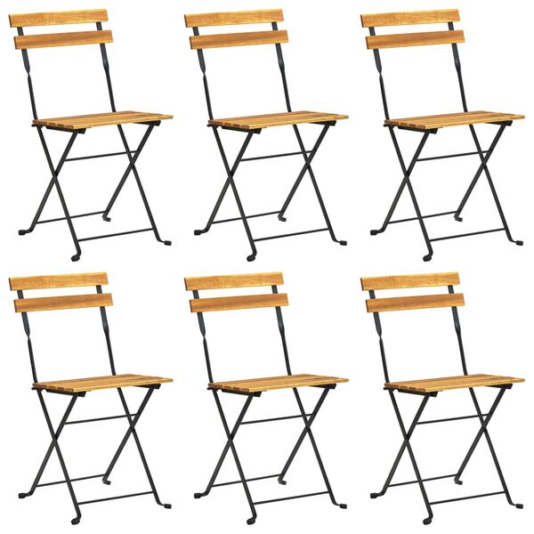 vidaXL 7 Piece Folding Outdoor Dining Set Solid Acacia Wood