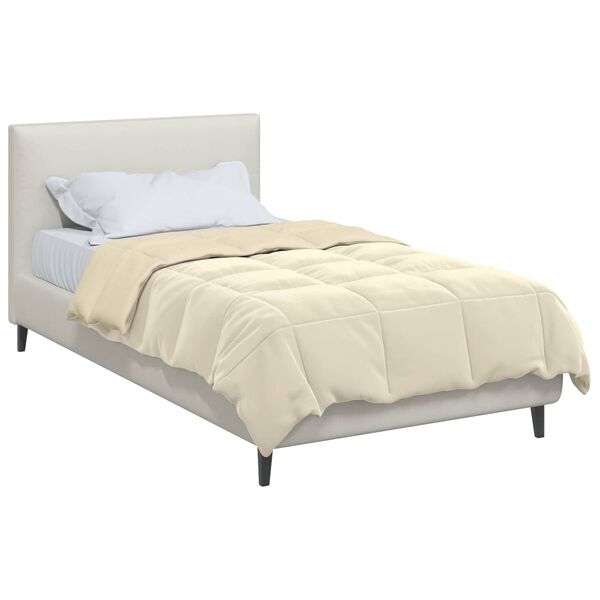 vidaXL Full Year Duvet Quilted Cream 135 x 200 cm Microfiber