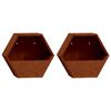 vidaXL Wall Planters 2 pcs Rusty Corten Steel 46x10x40 cm