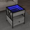 vidaXL Coffee Table with Infinity LED Grey Sonoma 40x40x51 cm
