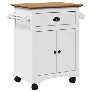 vidaXL Kitchen Trolley BODO White and Brown 72x45x80 cm