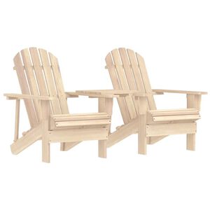 vidaXL Garden Adirondack Chairs with Tea Table Solid Fir Wood