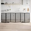 vidaXL Dog Gate with Door Foldable 6 Panels Black 300 cm Poplar Wood