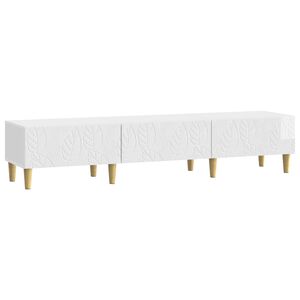 vidaXL TV Cabinet 147 x 34.5 x 30 cm High Gloss White Engineered Wood