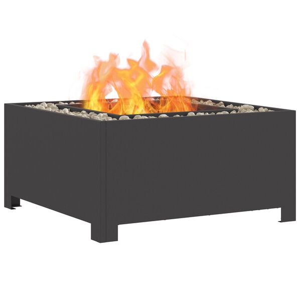 vidaXL Fire Pit Black 60 x 60 x 30 cm Steel