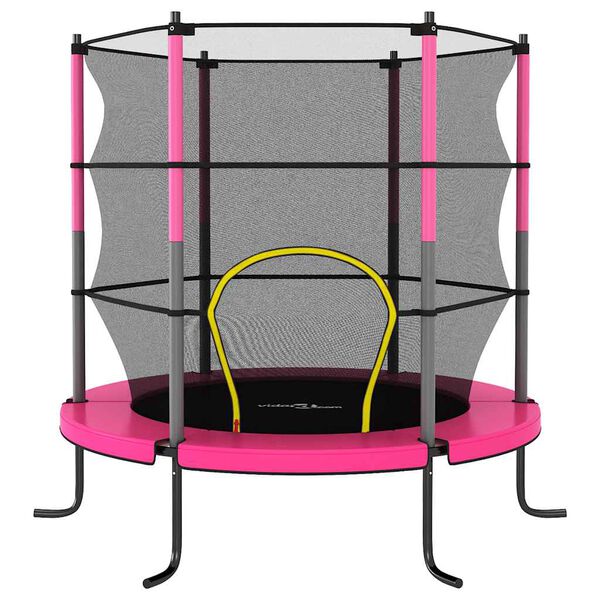 vidaXL Trampoline with Safety Net Round 140x160 cm Pink