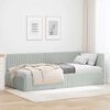 vidaXL Corner Bed Frame Light Grey 100 cm x 200 cm Velvet
