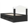 vidaXL Bed Frame with Headboard Black 90 x 190 cm Solid Pine Wood